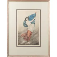 Marianne (La Marseillaise) by Louis Icart, circa 1918, Etching and drypoint with touches of hand-coloring on wove paper, offered Aug 2026