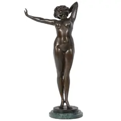 Untitled by Paul Philippe, Bronze SculptureModeled as a nude woman on tiptoes, stretching to a 'Sun Salutat, offered Aug 2026