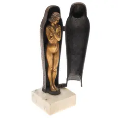 BronzeThe cold painted by Franz Bergman, bronze figure of an Egyptian mummy, hinged opening to reveal a woman, nude but f, offered Aug 2026