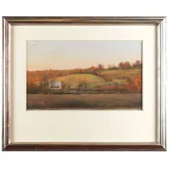 Harvested Fields, Johnson's Farm, October by Peter Poskas, 1988, Pastel on paper, offered Aug 2026