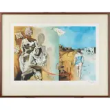 Dream Puts Her Hand on Man's Shoulder, circa 1960.Offset color by Salvador Dalí, lithograph on wove paper, offered Jul 2026