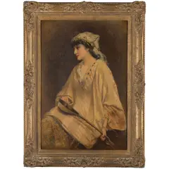 Young Woman with a Lute, Paris by Émile Eisman-Semenowsky, 1882, Oil on panel, offered Jun 2026