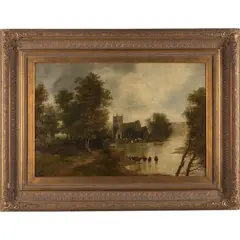 Crammond Kirk near Edinburgh by George Lowthian Hall, Oil on canvas, offered Jun 2026