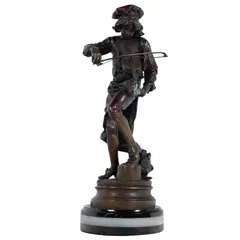 Lulli Enfant BronzeA by Adrien Étienne Gaudez, bronze figure of Lulli playing violinon marble base.Stamped Gaudez on plaque.23i, offered Jun 2026