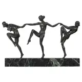 Untitled by Pierre le Faguays, Bronze sculpture'Farandole'Three graces dancing on a marble plinth.16in (41cm) h, offered May 2026