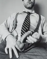 Businessman Masturbating by Tomàs Gaspar, 1991, Gelatin silver print. Photographer's stamp on the verso, "Tomás Gaspar";, offered Sep 2026