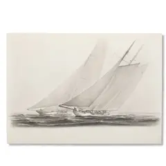 A John Mecray by John Mecray, pencil drawing depicting two racing yachts. 1985. Graphite on paper, offered Aug 2026