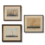 A collection of three (3) Currier & Ives lithographs from the personal collection of John Mecray. i. "The Yacht "Dauntless" of N.Y. 268 Tons." by Currier & Ives, Lithograph. Currier & Ives, offered Aug 2026