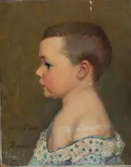 Profile portrait of a young Charles Laurent by Charles Maurin, Oil on canvas. Mounted on aluminum, offered Aug 2026