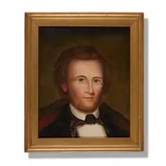 A self portrait of the artist in his younger years. ​Attributed to Daniel Huntington (New York, New Hampshire, 1816-1906) by Daniel Huntington, Oil on canvas, offered Aug 2026