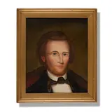 A self portrait of the artist in his younger years. ​Attributed to Daniel Huntington (New York, New Hampshire, 1816-1906) by Daniel Huntington, Oil on canvas, offered Aug 2026