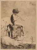 Idyll by Mariano Fortuny Marsal, 1865, Etching on india paper, offered Aug 2026