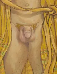 Untitled (Nude in Yellow) by Joseph Radoccia, Oil and graphite on panel, offered Aug 2026