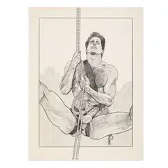Mountaineer, 1986. Published as Fantasy Man (Advocate Men, June 1987) by Fred Bisonnes, Graphite on paper, offered Aug 2026