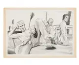 Hoods by Fred Bisonnes, 1979, Graphite on paper, mounted on board, offered Aug 2026
