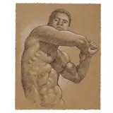 Male Nude by David Eugene Henry, Charcoal on toned acid-free paper, offered Aug 2026