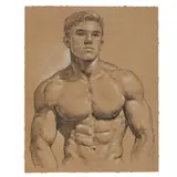 Steve by David Eugene Henry, Charcoal on toned acid-free paper, offered Aug 2026