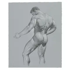 Shawn by David Eugene Henry, Oil crayon on toned acid-free paper, offered Aug 2026