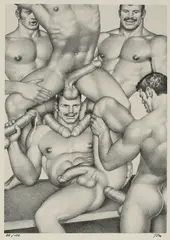 Super Sauna by Tom of Finland, 1983, Lithograph. 88/180, offered Aug 2026