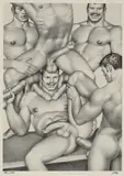 Super Sauna by Tom of Finland, 1983, Lithograph. 88/180, offered Aug 2026