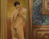 Untitled (Pissing Scene by the Door) by Joseph Radoccia, Oil and graphite on board, offered Aug 2026