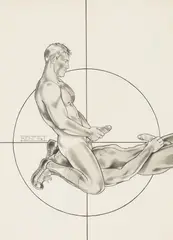 Untitled (Ass Eating Scene) by Kent Neffendorf, 1991, Graphite and charcoal on paper, offered Aug 2026