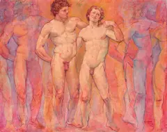 Double Figure Composition by Ron Griswold, Oil on panel, offered Aug 2026