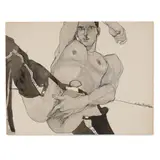 Untitled (Leather Chaps) by Richard Rosenfeld, 1977, Mixed media drawing on paper, offered Aug 2026