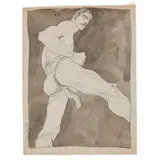 Untitled (Nude from Behind) by Richard Rosenfeld, 1977, Mixed media drawing on paper, offered Aug 2026