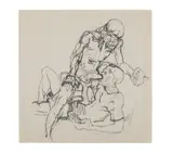 Untitled (Blowjob Study). Pen, marker, and by Michael Kirwan, graphite on paper, offered Aug 2026