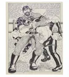 Original Illustration for GOHR #2, Page 3 by The Hun, 1990, Ink and graphite on paper, offered Aug 2026