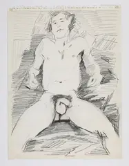 Untitled (Seated Male Nude) by Joe Brainard, Graphite on paper, offered Jun 2026