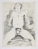 Untitled (Seated Male Nude) by Joe Brainard, Graphite on paper, offered Jun 2026