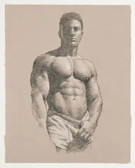 Justin by David Eugene Henry, Oil crayon on toned paper, offered Jun 2026