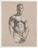 Justin by David Eugene Henry, Oil crayon on toned paper, offered Jun 2026