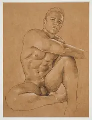 Alex by David Eugene Henry, Oil crayon on hardboard panel, offered Jun 2026