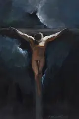 Untitled (Crucifixion) by Shozo Nagano, 2004, Oil on paper. Matted, offered Jun 2026