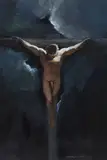 Untitled (Crucifixion) by Shozo Nagano, 2004, Oil on paper. Matted, offered Jun 2026