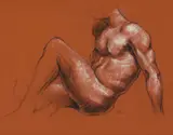 Untitled (Figure study). Artist crayon and by Albert Pels, gouache on paper, offered Jun 2026