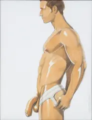 Untitled (Jockstrap in Profile) by Kent Neffendorf, 2009, Graphite and acrylic on paper, offered Jun 2026