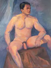 Untitled (Seated Nude) by Earl Blust, Oil on canvas, offered Oct 2024