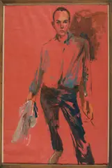 Untitled Self-portrait by William Levitt Jr., 1963, Acrylic on paper, offered Apr 2026