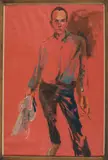 Untitled Self-portrait by William Levitt Jr., 1963, Acrylic on paper, offered Apr 2026