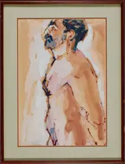 Untitled (Nude in Profile) by Michael Rogovsky, Gouache on paper, offered Apr 2026