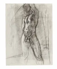 Chris by Larry R. Collins, 2009, Charcoal on paper, offered Apr 2026
