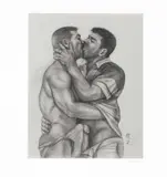 Heated Kiss by Ryuji, 1999, Graphite on paper, offered Apr 2026