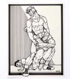 A collection of five (5) erotic works depicting athletes by MATT, Ink and graphite on paper. Four (4), offered Apr 2026