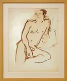 Untitled (Lounging Male Nude) by Joe Brainard, Oil on canvas paper. 1974, offered Apr 2026