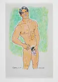 Asian Boy Showing His Stuff by Douglas Simonson, 2007, pencil on paper, offered Apr 2026