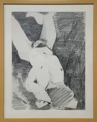 Reclining Male Nude (Arms Over Head) by Joe Brainard, Graphite on paper, offered Apr 2026